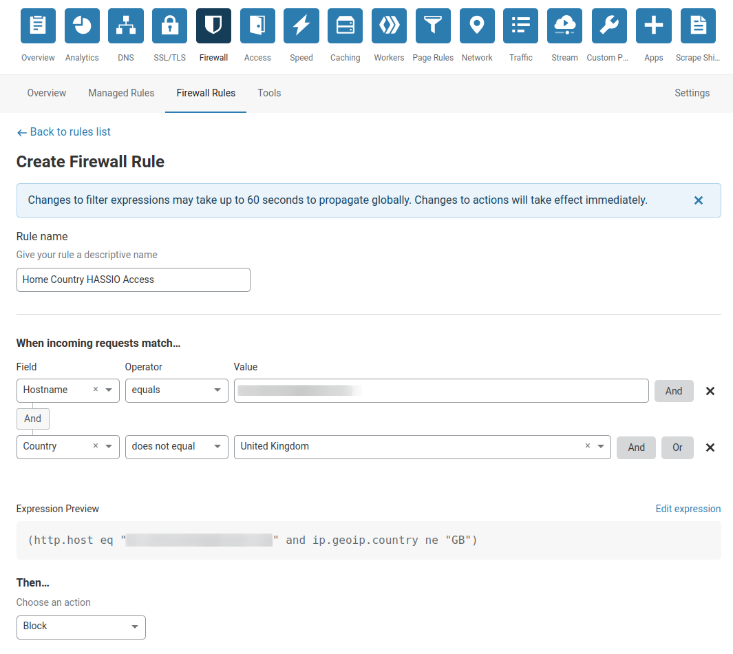 cloudflare firewall geo rule