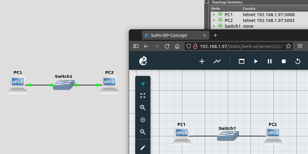 gns3-server-client-side-by-side