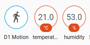 Home Assistant Badges - Motion, Temperature and Humidity