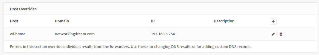 opnsense-dnsmasq-host-override