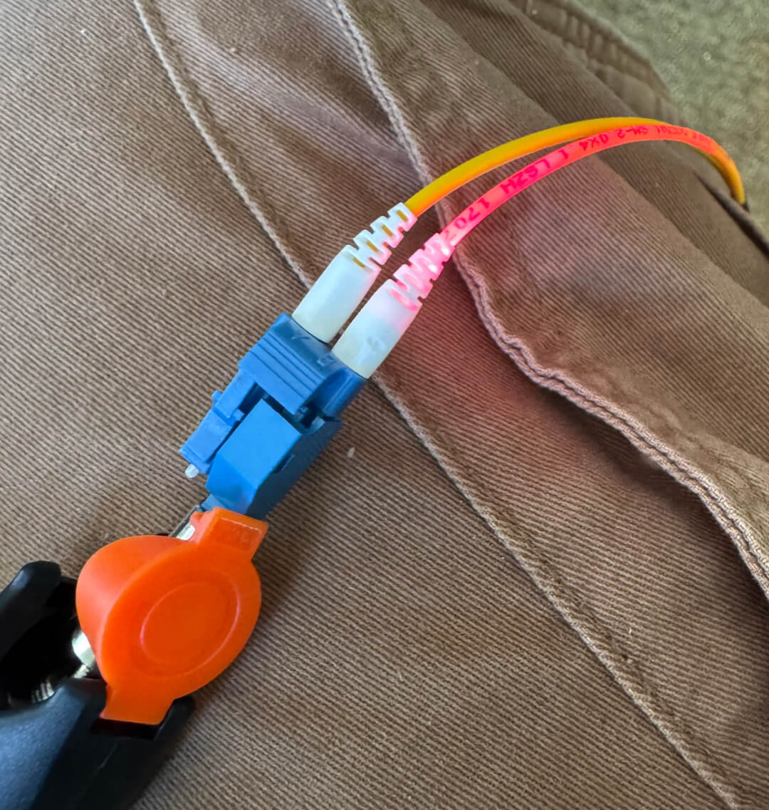 Light leaking from Fibre optical cable