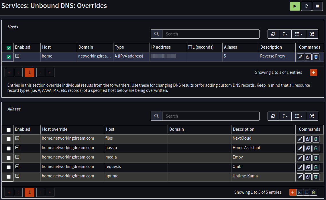 Creating Unbound overrides for local services